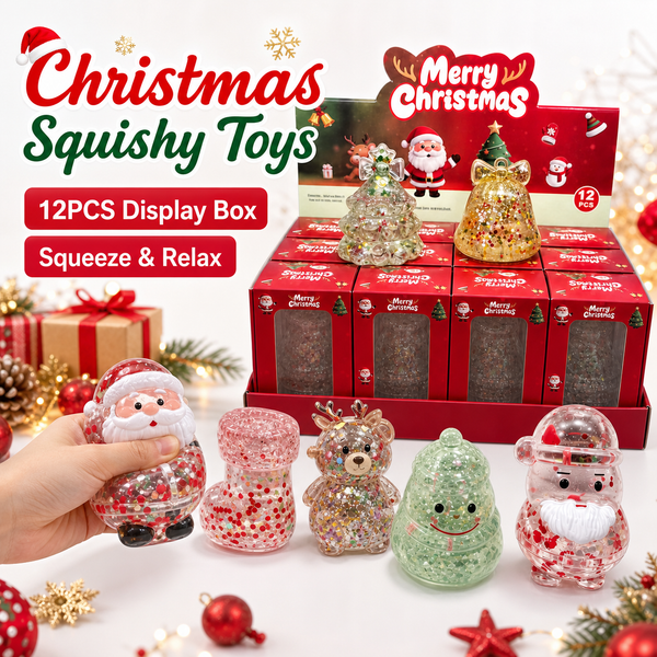 Christmas Glitter Squishy Toy Set